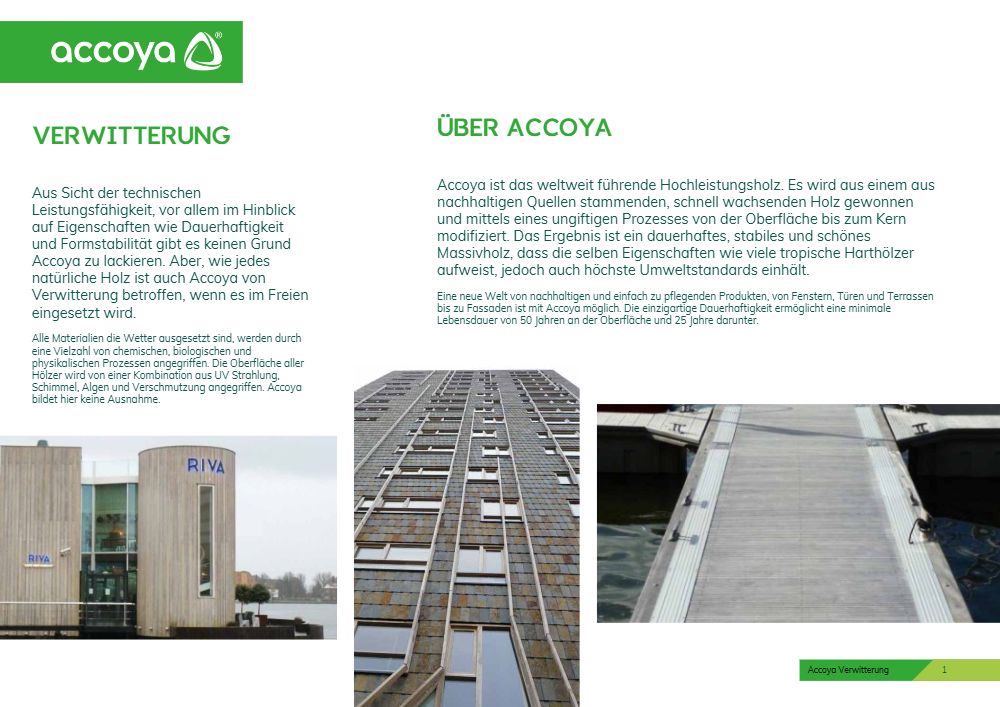 Accoya Verwitterung
